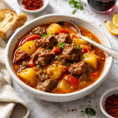 Image of Spanish Beef and Potato Stew W Saffron from La Mancha Tonjunto