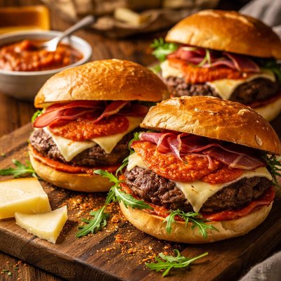 Image of Spanish Burgers with Romesco and Manchego Cheese