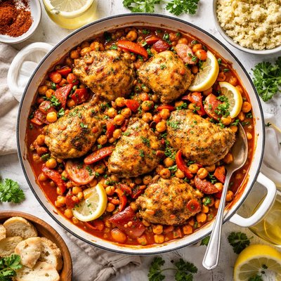 Image of Spanish Chicken with Chorizo and Chickpeas