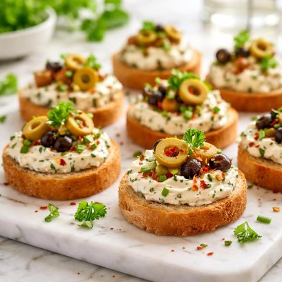 Image of Spanish Olive Cream Cheese Canapes Zwt 8