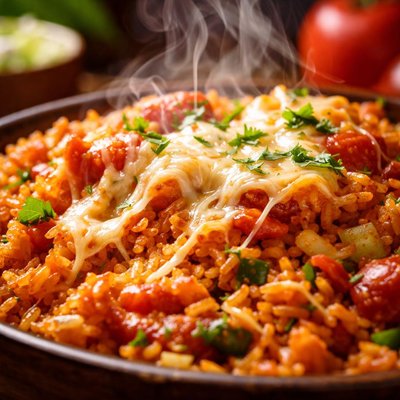 Image of Spanish Rice with Tomatoes and Cheese