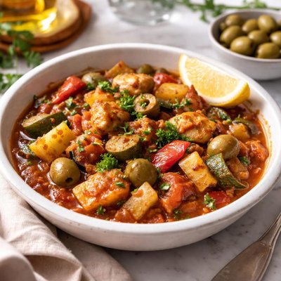 Image of Spanish Stew with Vegetables and Olives