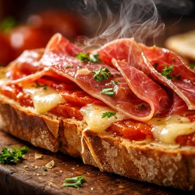 Image of Spanish Style Tomato with Ham or Cheese Sandwich