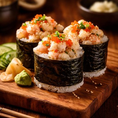 Image of Special Shrimp Gunkanmaki Battleship Sushi Roll