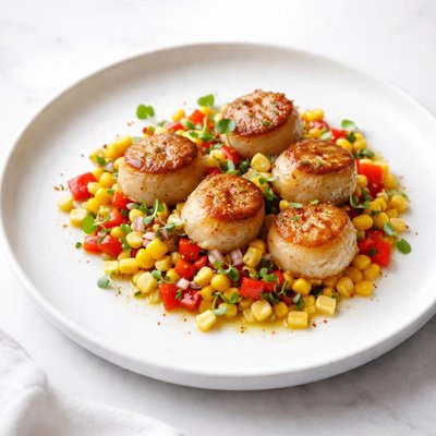 Image of Speedy Scallops with Corn and Sweet Peppers