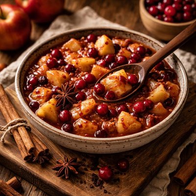 Image of Spiced Apple and Cranberry Compote