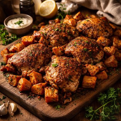 Image of Spiced Chicken and Sweet Potatoes