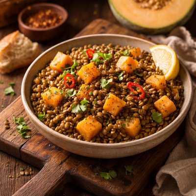 Image of Spiced Lentils and Cantaloupe