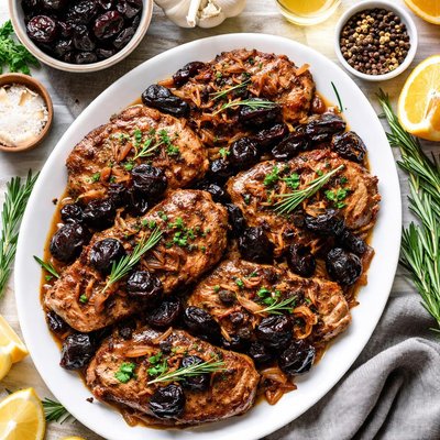 Image of Spiced Pork Loin Steaks with Prunes