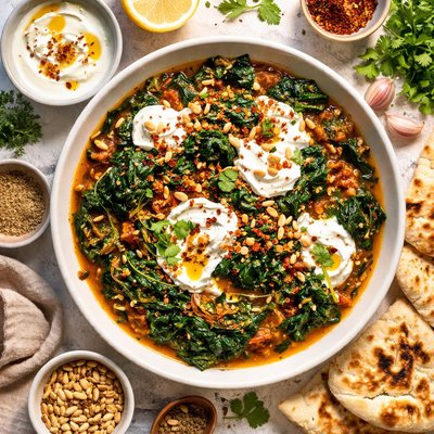 Image of Spiced Spinach with Yogurt