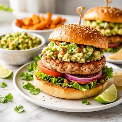 Image of Spiced Turkey Burgers with Guacamole