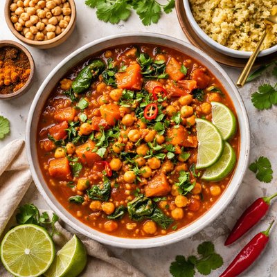Image of Spicy African Chickpea and Sweet Potato Stew