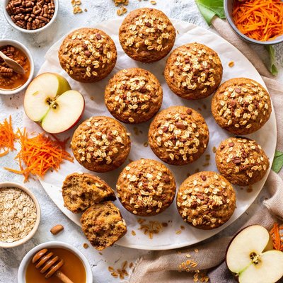 Image of Spicy Apple Carrot Muffins