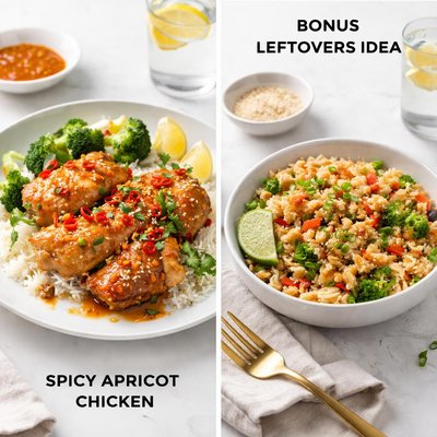 Image of Spicy Apricot Chicken with Bonus Leftovers Idea