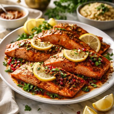 Image of Spicy Authentic Moroccan Salmon a Taste of Casablanca