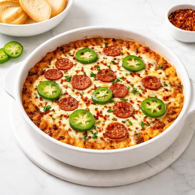 Image of Spicy Baked Jalapeno Pizza Dip