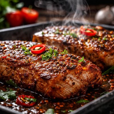 Image of Spicy Baked Pork Steaks