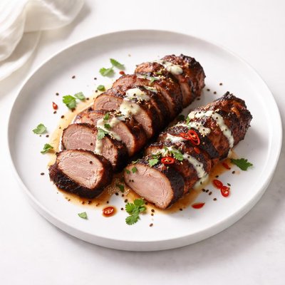 Image of Spicy Barbecued Pork Tenderloins with Garlic Sauce
