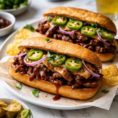 Image of Spicy Barbecued Roast Beef Sandwiches
