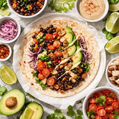 Image of Whole30 Spicy Bean Wrap