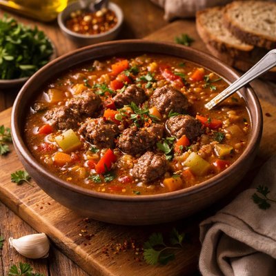 Image of Spicy Beef and Barley Soup South Beach Friendly Crock Pot