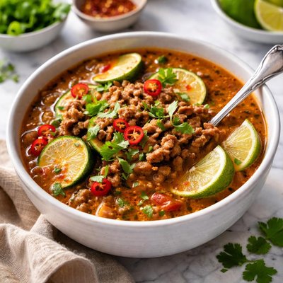 Image of Spicy Beef Zucchini Soup