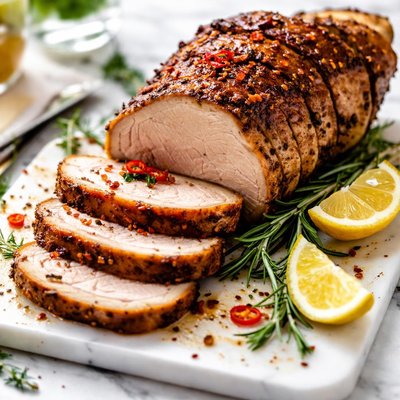 Image of Spicy Beer Brined Rotisserie Pork Loin