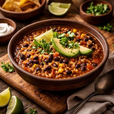 Image of Spicy Black Bean and Rice Soup