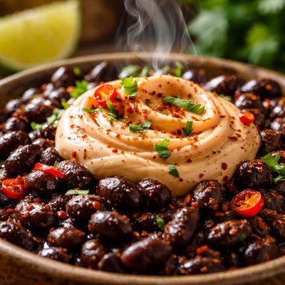 Image of Spicy Black Beans with Chipotle Mayonnaise Spread