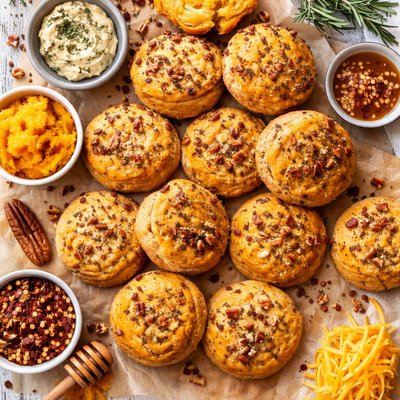 Image of Spicy Butternut Squash or Pumpkin Biscuits with Pecans