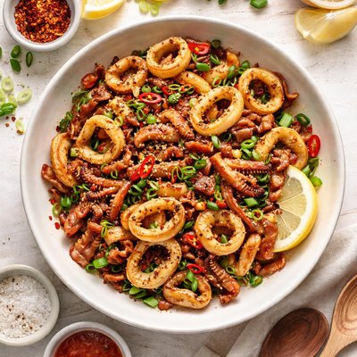 Image of Spicy Calamari with Bacon and Scallions