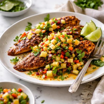 Image of Spicy Catfish with Pineapple Salsa