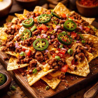 Image of Spicy Cheeseburger Nachos