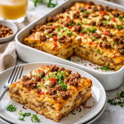 Image of Spicy Cheesy Sausage Breakfast Casserole