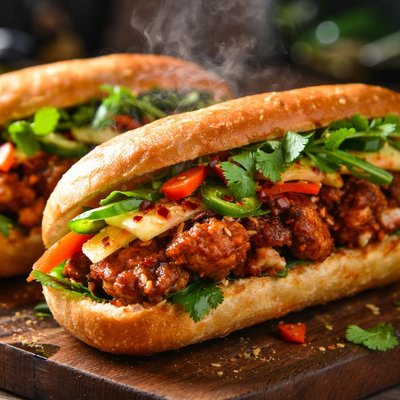Image of Spicy Chicken Sandwiches Banh Mi Ga