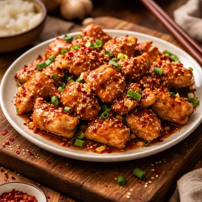Image of Spicy Chinese Sesame Garlic Chicken
