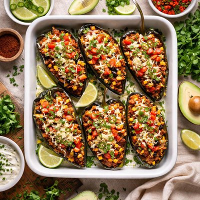 Image of Spicy Chorizo Stuffed Poblano Peppers with Cheese