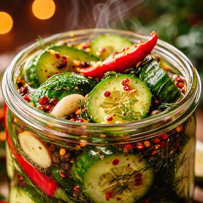 Image of Spicy Christmas Pickles No Cook