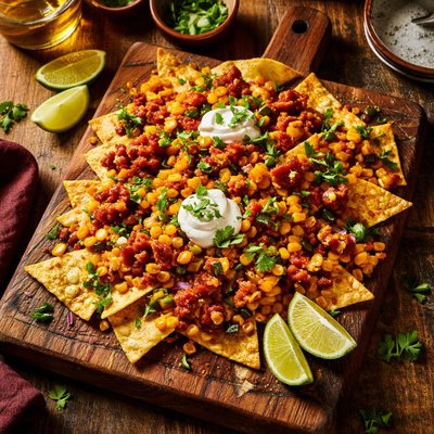 Image of Spicy Corn and Chorizo Nachos