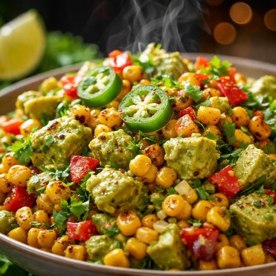 Image of Spicy Corn Salad with Avocado Dressing