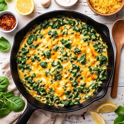 Image of Spicy Cream Spinach with Cheddar Cheese