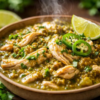 Image of Spicy Crock Pot Chicken Chile Verde Low Fat