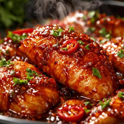 Image of Spicy Crockpot Chicken with Chipotle Marmalade Sauce