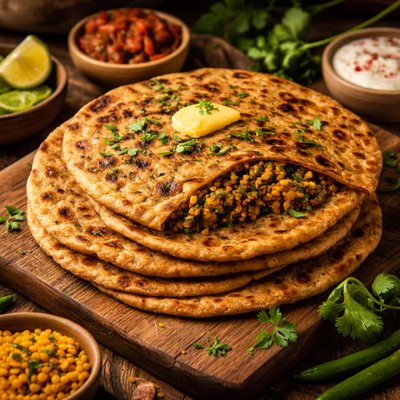 Image of Spicy Dal Parathas Indian Lentil Stuffed Tortillas