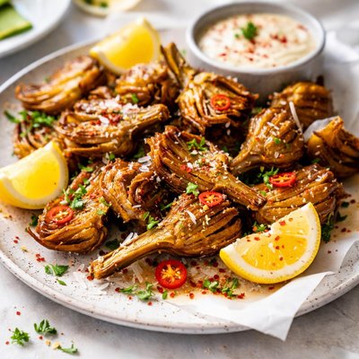 Image of Spicy Deep Fried Baby Artichokes