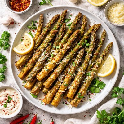 Image of Spicy Fried Asparagus Stalks