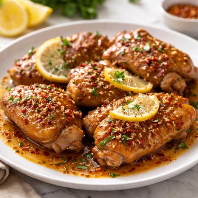 Image of Spicy Garlic Chicken with Lemon Glaze