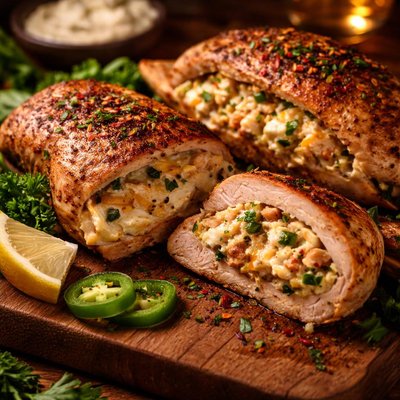 Image of Spicy Jalapeno and Crab Stuffed Chicken