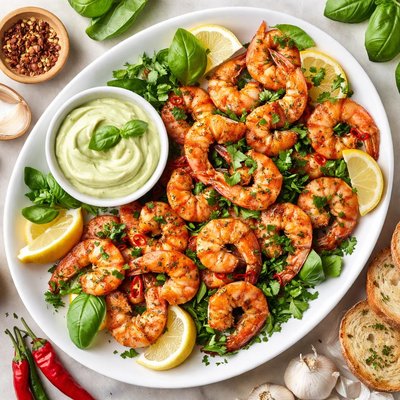 Image of Spicy Lemon Shrimp with Basil Mayonnaise