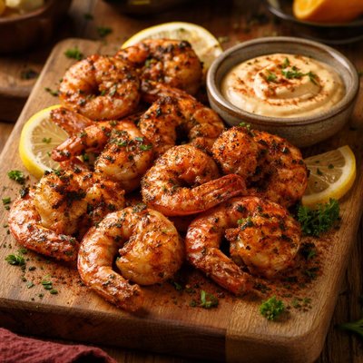 Image of Spicy Louisiana Cajun Shrimp with Chipotle Mayonnaise